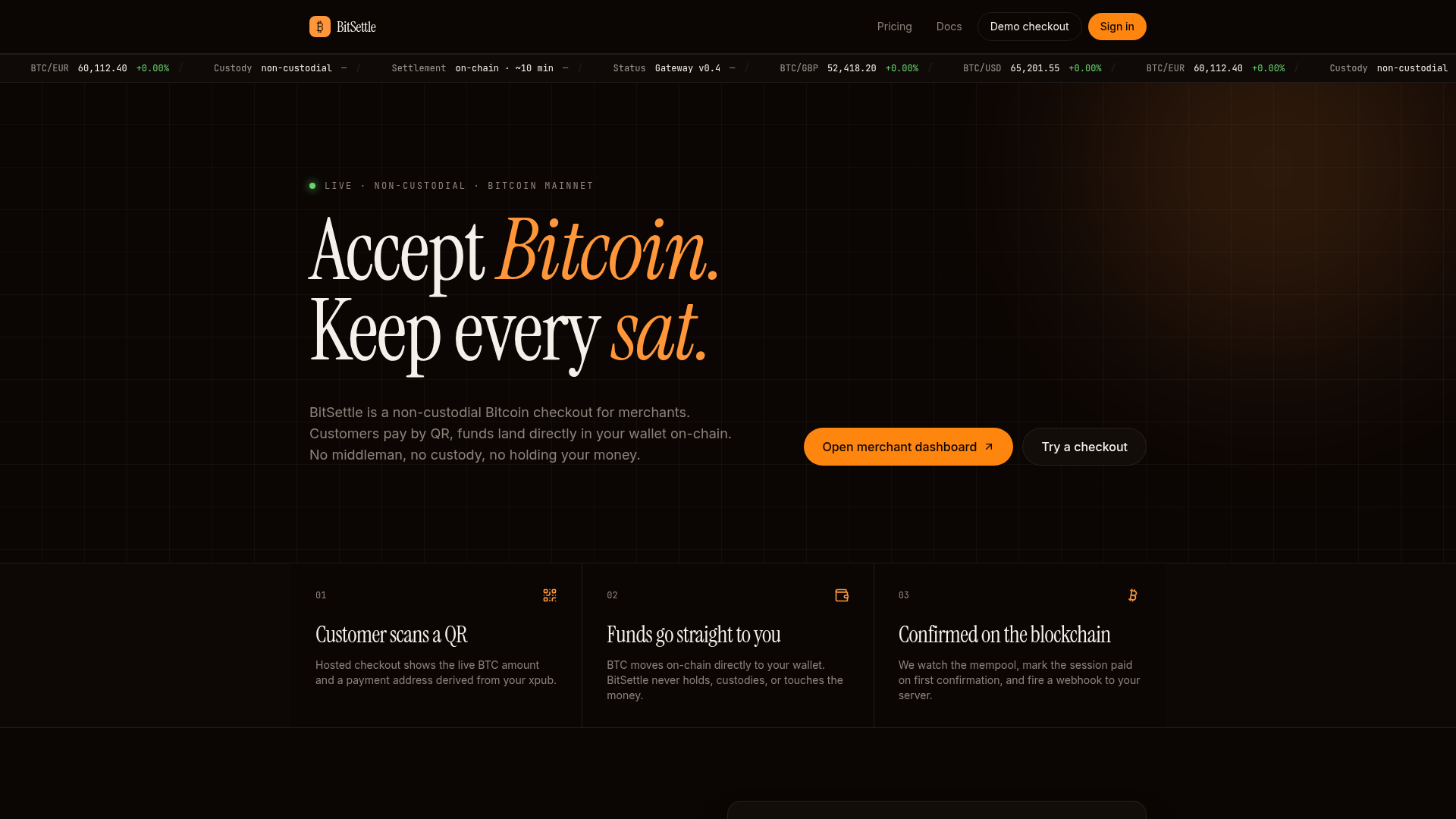 bitsettle.co website preview