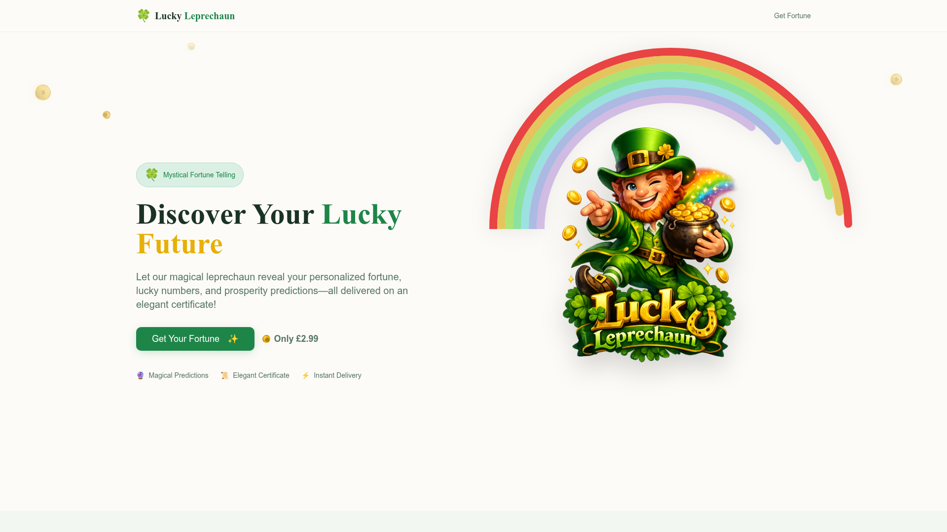 Luckyleprechaun.today website preview