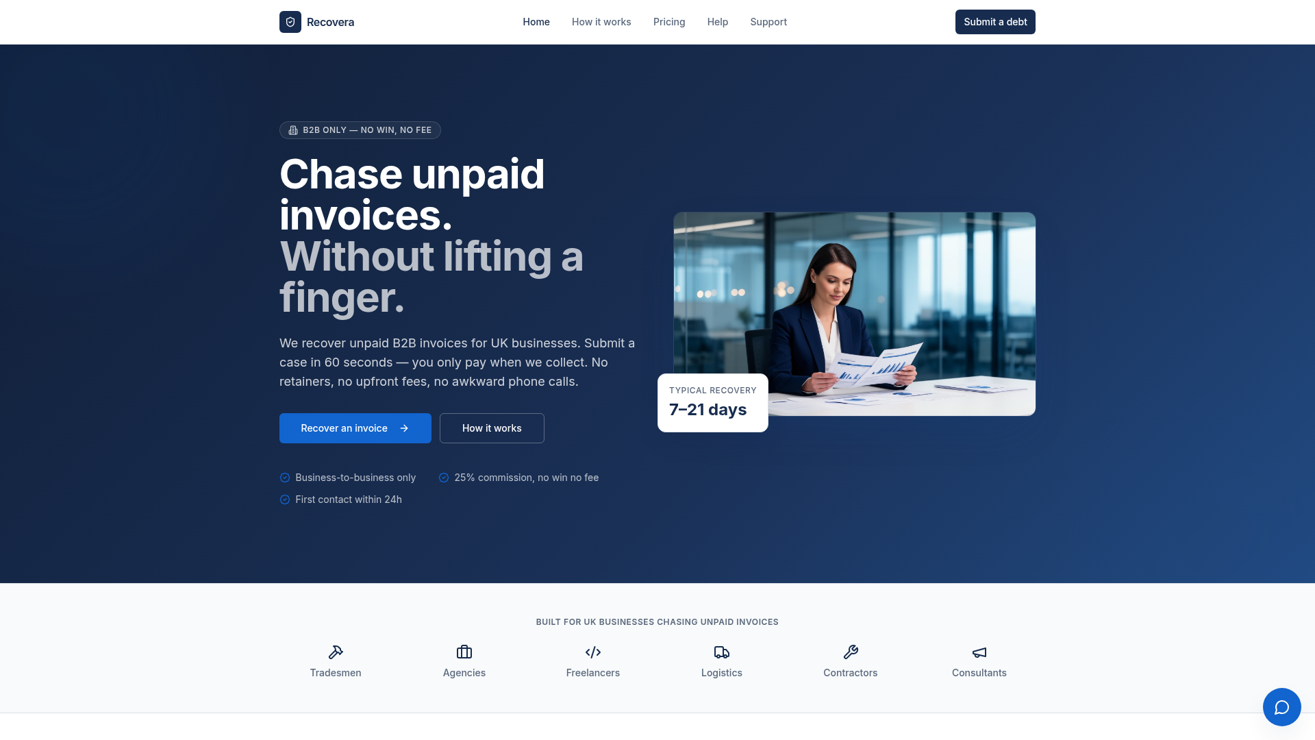 Recovera.uk website preview